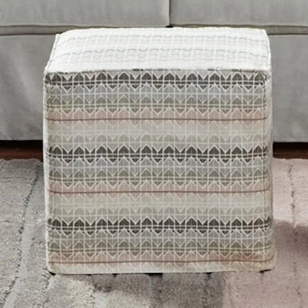 Slipcovered Cube Ottoman